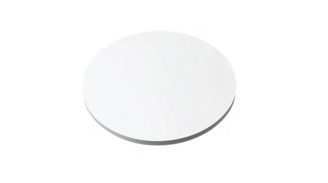 Isolated white circle on transparent background with a red side border graphic design element