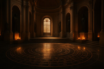 Ornate Circular Chamber With Celestial