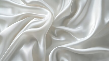 Fototapeta premium A smooth, white fabric drapes elegantly, showcasing its soft texture and subtle sheen.