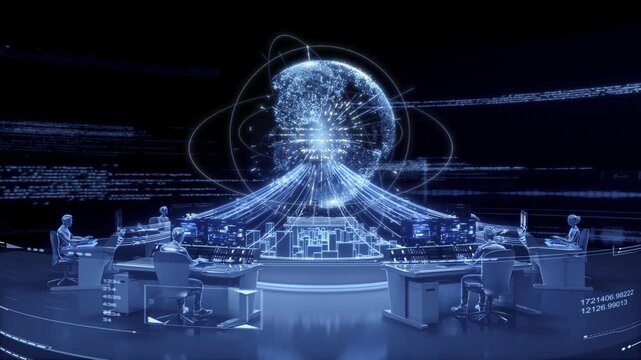 Big data technology, showing network connections between data center servers and cloud storage for data management. - Powered by Adobe