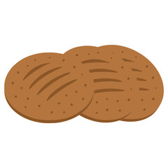 Ruisleipä Finnish rye bread flat color vector illustration template design