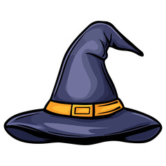 Naklejka premium witch hat, costume, halloween, festival, vector, transparent background, hat, isolated, magic, wizard, accessory, witch, headwear, cap, style, icon, magician, top, wear