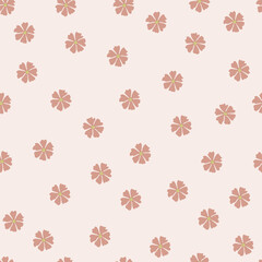 Seamless pattern with flowers on pink background. Vector illustration.