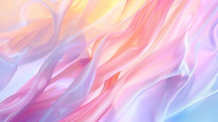 Fototapeta premium A colorful, abstract, fluid art piece with pastel shades of pink, blue, and yellow, creating a sense of movement and fluidity.