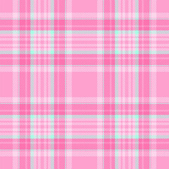 Vibrant seamless tartan pattern in shades of pink and turquoise. Ideal for fashion, textiles, backgrounds, and festive designs. A classic with a playful modern twist.
