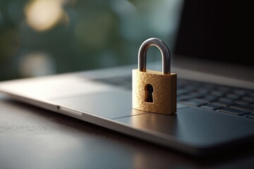 Digital security measures online privacy protection computer image indoor close-up data protection