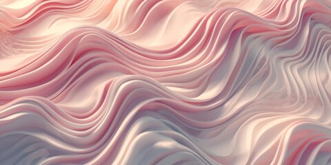 Fototapeta premium Abstract wavy surface in shades of light pink beige and white showing smooth curved lines with