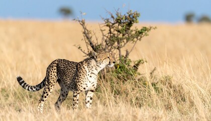 Obraz premium Cheetah in a golden savanna