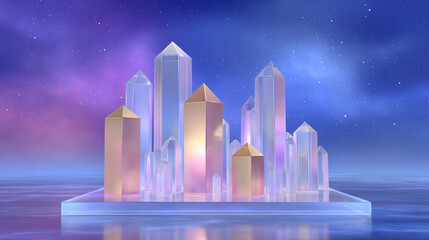 Fototapeta premium Glass crystal on the sea