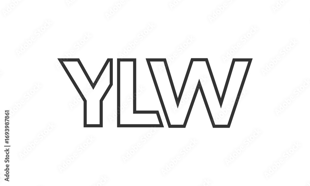 Poster ylw logo design template with strong and modern bold text. initial based vector logotype featuring s