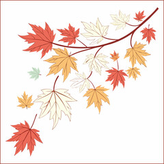 Fototapeta premium Watercolor autumn leaves