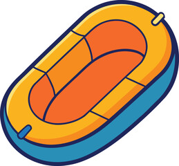 Colorful cartoon inflatable raft for water adventures