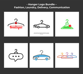 Hanger Logo Bundle – Fashion, Laundry, Delivery, Communication Vector Set