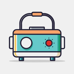 Fototapeta premium Retro portable electric appliance with handle and controls