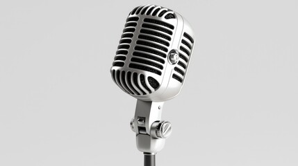 Fototapeta premium Vintage Style Microphone with Classic Design for Music, Broadcasting, and Recording in Professional Studio Setting
