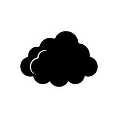 Simple black cloud illustration on transparent background silhouette