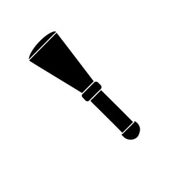 Silhouette of a makeup brush on transparent background