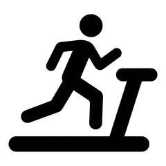 Stick figure jogging on a treadmill, exercise, fitness, and workout theme