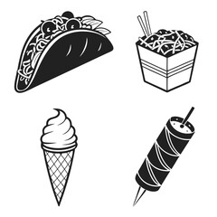 Taco noodles ice cream cone skewer street food