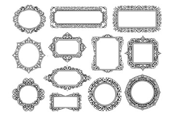 Obraz premium Elegant Decorative Frame Illustration for Invitation and Greeting Card Design
