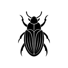 Silhouette beetle insect art on transparent background