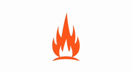 Stylized orange bonfire logo on white background.