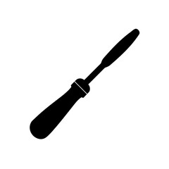 Silhouette of a hand file tool on transparent background