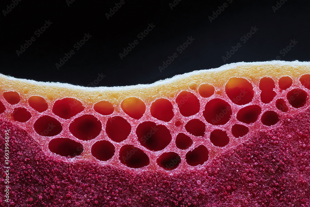 Aufkleber abstract macro of a porous structure. the unique cellular design creates a captivating pattern, idea