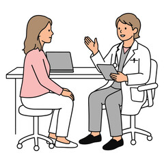 Doctor consults with patient vector