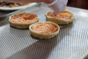 Making Wonderful and Delicious Dessert Tartlets Filled with Yummy Ingredients and Flavors