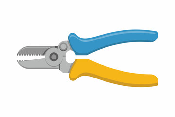 Obraz premium Illustration of Utility Wire Cutters with Blue and Yellow Handles on a White Background for DIY Projects and Home Improvement