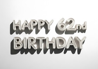 3D birthday message reading happy 63rd birthday