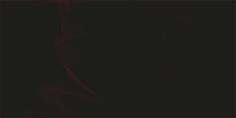 Luxurious and Vivid Red Gradient Wave Lines Sweeping Across a Black Background, Creating Depth and Movement for Premium Templates, Posters, or Backgrounds