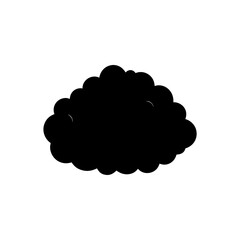 Black fluffy cloud illustration on transparent background silhouette