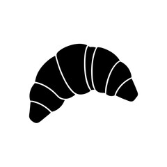 Silhouette image of croissant on transparent background