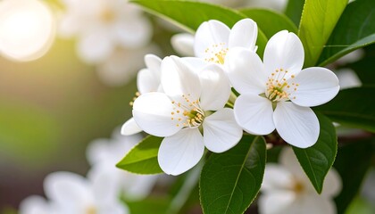 Fototapeta premium Delicate white blossoms on a branch (5)