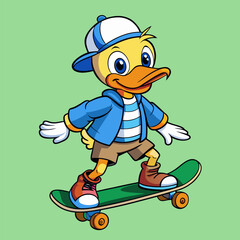 Cute animal rolls on skates with style