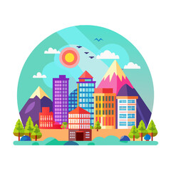 Fototapeta premium vector illustration of city
