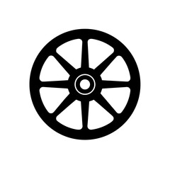Obraz premium Illustration of a wagon wheel on transparent background silhouette