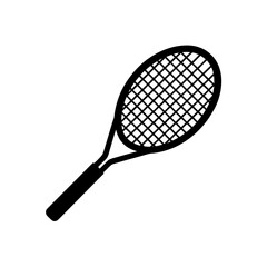 Silhouette of a tennis racket on transparent background