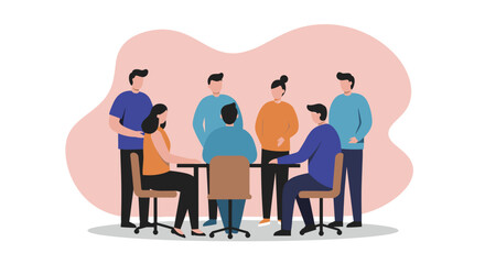 Diverse business team collaborating in a modern office meeting. Perfect for illustrating teamwork, strategy, and communication in corporate environments.