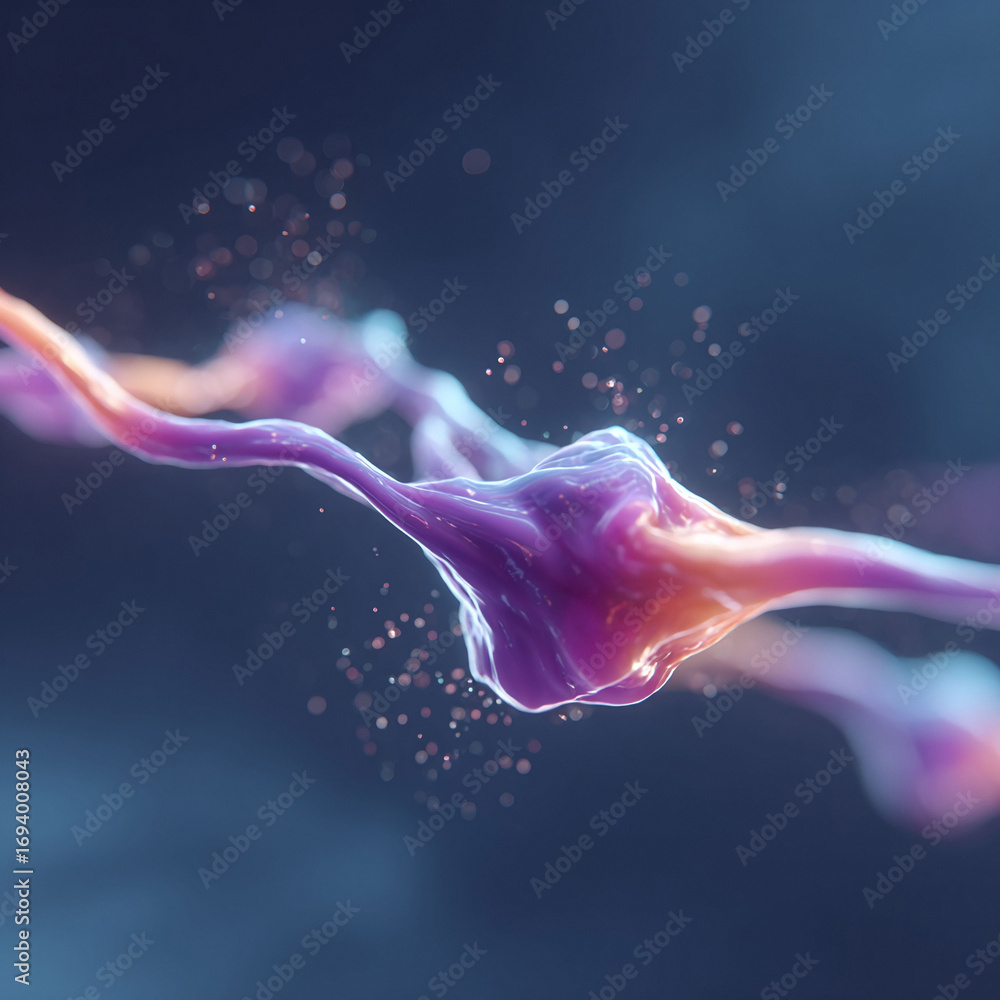 Aufkleber abstract vibrant 3d render. perfect for science, technology, or innovation concepts. dynamic flow wi