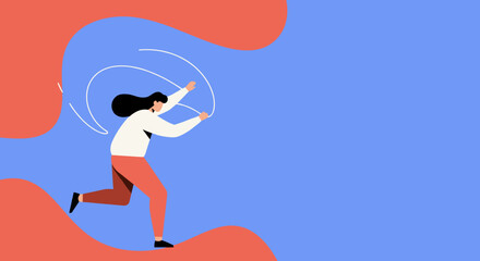 Energetic woman running with arms outstretched, depicting motion, progress, and an active lifestyle. Ideal for business, health, and personal growth themes.