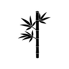 Silhouette of bamboo stalk art on transparent background