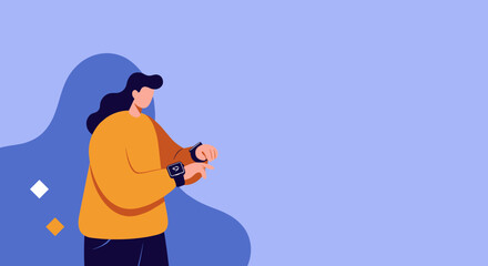 Woman interacting with smartwatches, representing modern wearable technology, connectivity, and digital lifestyle for communication or health.