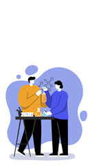 Two scientists collaborate on research, examining molecular structures and conducting experiments in a lab. Ideal for concepts of innovation, education, and discovery.