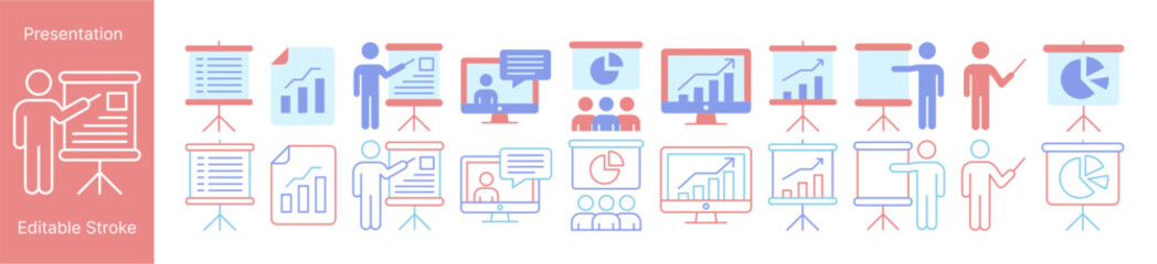 Presentation and Business Infographics Icon Set