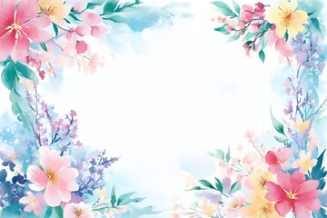 Naklejka premium Floral and leaf card. watercolor design. For banners, posters, invitations