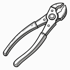 Silver metal pliers tool grip