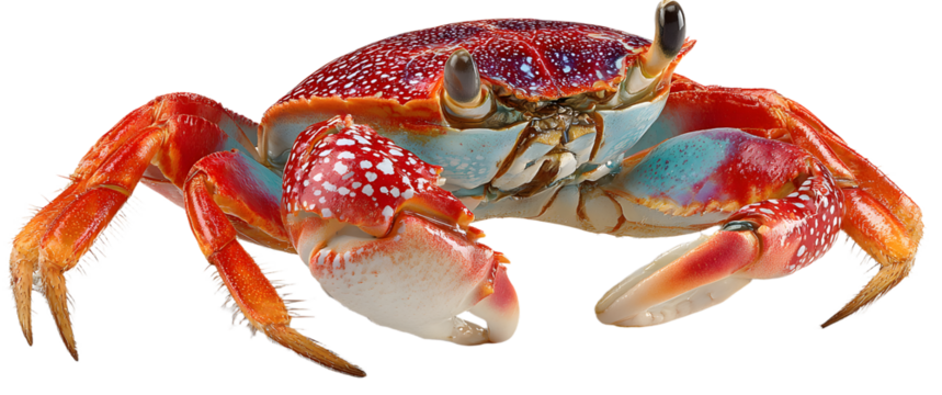 PNG Vibrant crab on white background